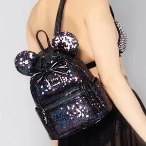 Loungefly X LASR Exclusive Disney Black Sequin Mini Backpack and matching wallet Loungefly X LASR Disney Celestial Dreams | Mercari main image 3